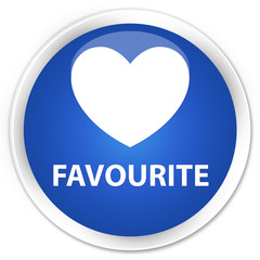 Favourite (heart icon) blue glossy round button