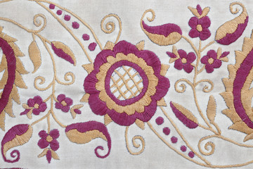 Hand embroidered flower
