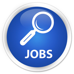 Jobs blue glossy round button