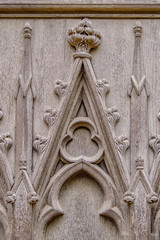 Ornately carved wooden panel