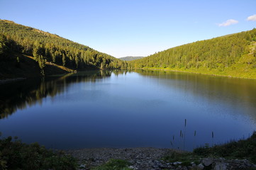 Mountain lake in Altay Altayskyj krai mountains Siberia, Russia