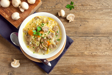 mushroom soup with millet