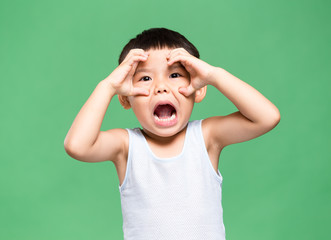 Excited Young kid scream