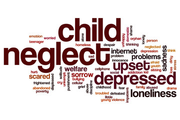 Child neglect word cloud
