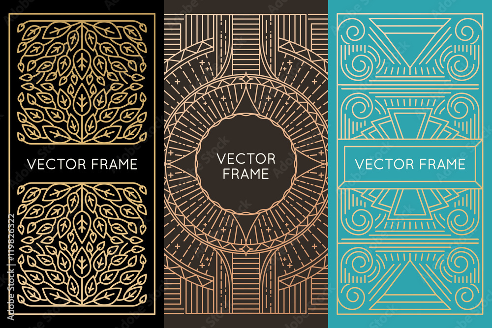 Poster Vector set of monogram design elements