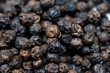 Background of black peppercorns