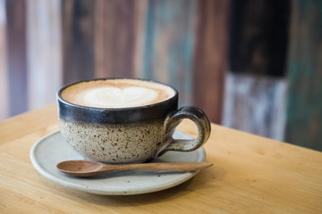 hot coffee with latte art