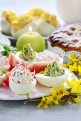 Stuffed eggs for breakfast