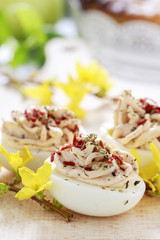 Stuffed eggs for breakfast