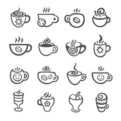 Coffee cup set. Vector icon collection.