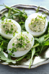 Stuffed eggs for breakfast