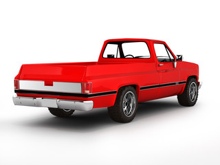 Plakat Red pickup truck isolated on white 3d
