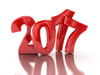 New Year 2017. Image with clipping path.