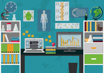 Scientist's work place:  how scientist´s office looks like © valentinakru