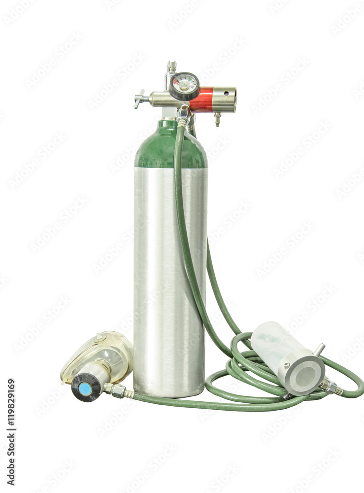 Wall mural oxygen cylinder add clipping path