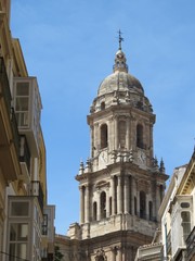 Espagne -Andalousie - Malaga - Cathédrale, clocher