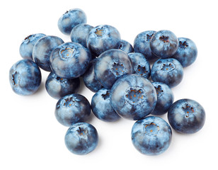 Blueberries isolated on white background