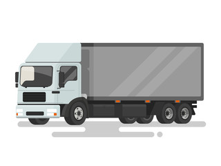 Lorry. Delivery truck on a white background. Vector illustration