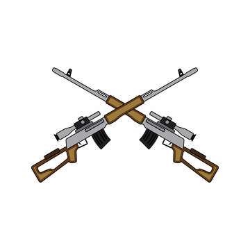 Sniper Rifle vector icon. Flat style. Cartoon style. Military symbol for web and mobile.