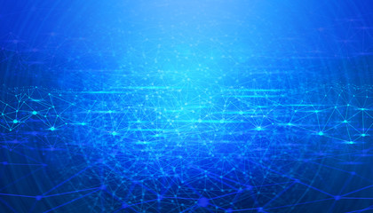 data deep learning hologram ai technology robotic, molecule of chemical, atom cell science, futuristic cyber network, system of background illustration 3d rendering