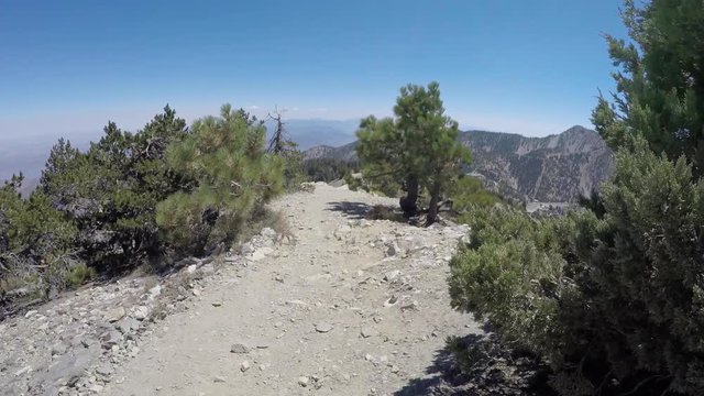 Devils backbone trail moving time lapse on Mt Baldy in Los Angeles County, California.