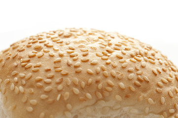 white bun with sesame seeds