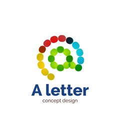 Vector modern minimalistic dotted letter concept logo