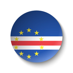 White paper circle with flag of Cape Verde. Abstract illustration