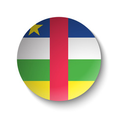 White paper circle with flag of Central African Republic. Abstract illustration