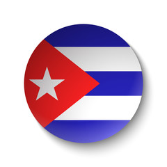 Fototapeta premium White paper circle with flag of Cuba. Abstract illustration