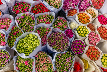 Bouquets of flowers at the Hong Kong Flower market - 3