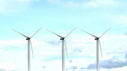 Wind turbine Ecology power and sky background