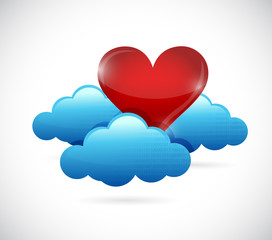heart cloud concept illustration design graphic.