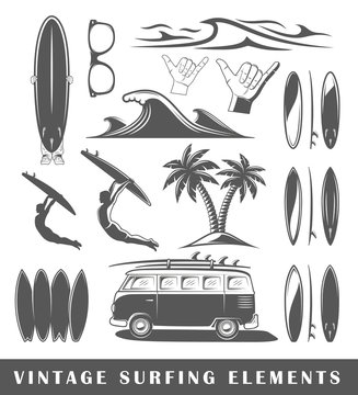 Vintage surfing elements