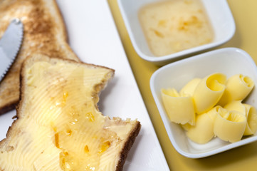 Buttered toast and marmalade