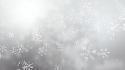Fototapeta na wymiar Snowflakes falling background