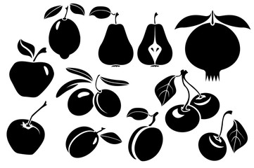 Set of different fresh fruit