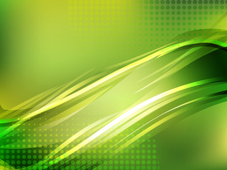 Yellow and green gradient abstract wave background