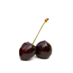 Sweet ripe cherries isolated on white background