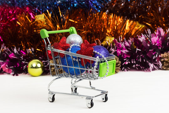 New Year Trolley with Christmas toys