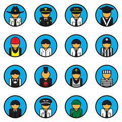 profession icons vector set. Avatar. Character symbol. Flat style. For web and mobile