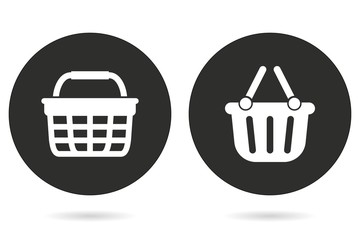Shopping basket vector icon.