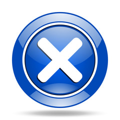 Obraz premium Blue glossy vector icon