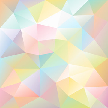vector abstract irregular polygon background with a triangular pattern in pastel full color spectrum colors