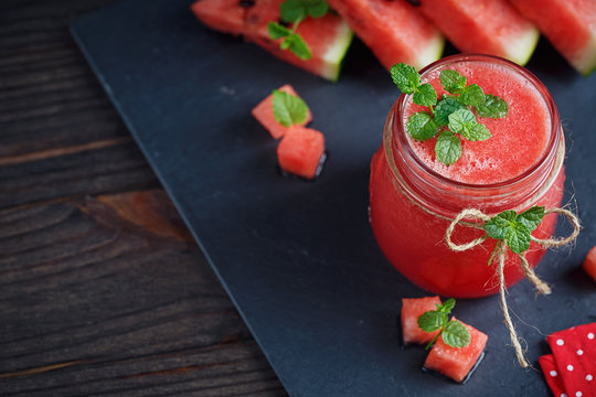 Delicious fresh watermelon smoothie.