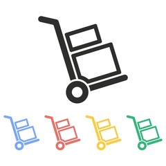 Handcart - vector icon.