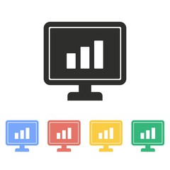 Diagram screen - vector icon.