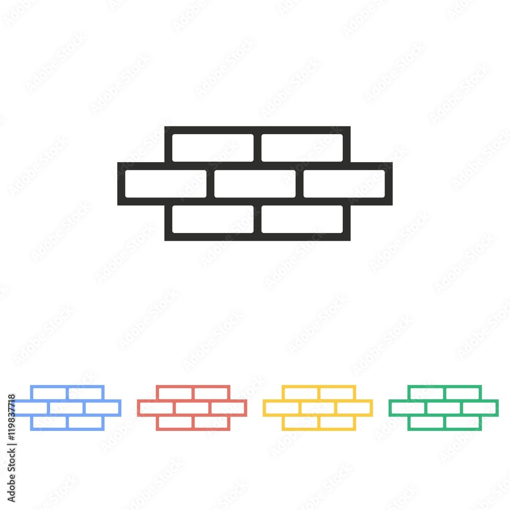 Poster Brick wall - vector icon.