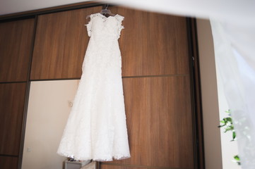 Fototapeta na wymiar Bride wedding details - wedding dress