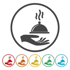Illustration of a hand offering food cover